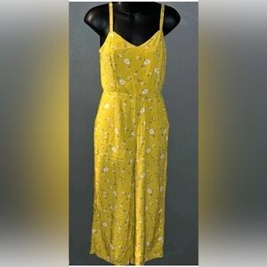 Old Navy Yellow Spaghetti Strap Floral Jumpsuit-Women | Color: Yellow | Size: S